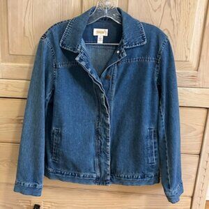 Vintage 80s 90s Talbots Denim Jean Jacket Bomber Jacket Boho Chic Classic